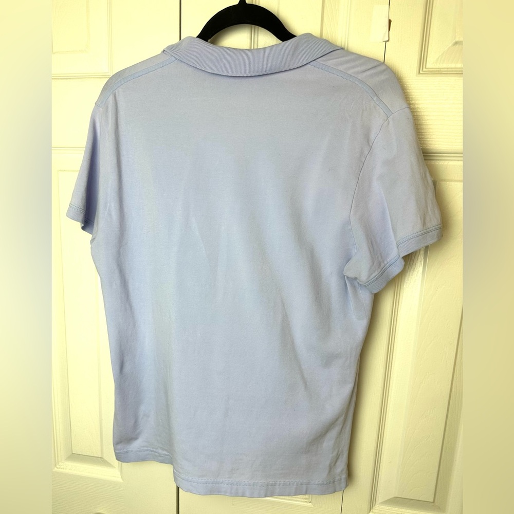2 LILLY PULITZER Y2K Vintage Polo Shirts Blue Green Blouse Top Preppy Golf Knits - Picture 4 of 11
